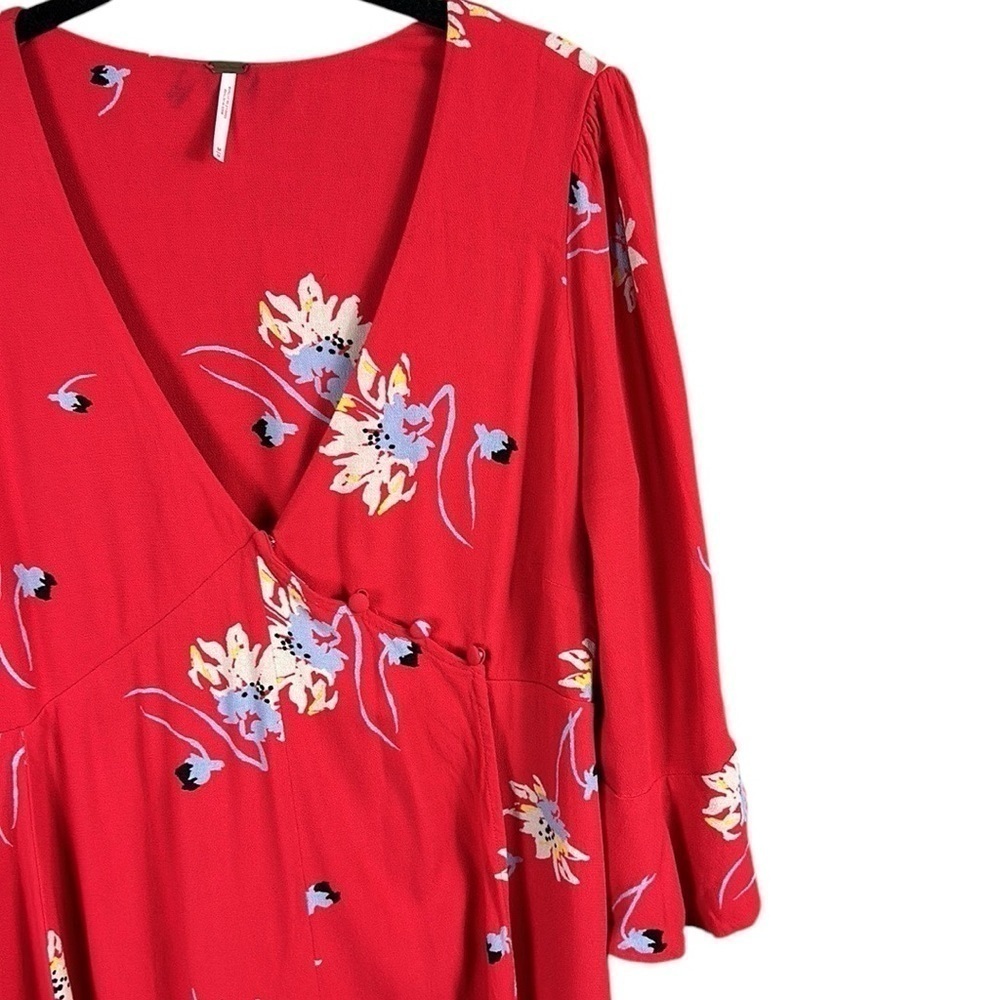 Free People Time on My Side Floral Print Wrap Dress Size M - Picture 4 of 11